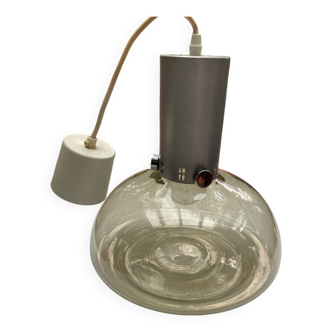 Vintage smoked glass pendant light, Italian work