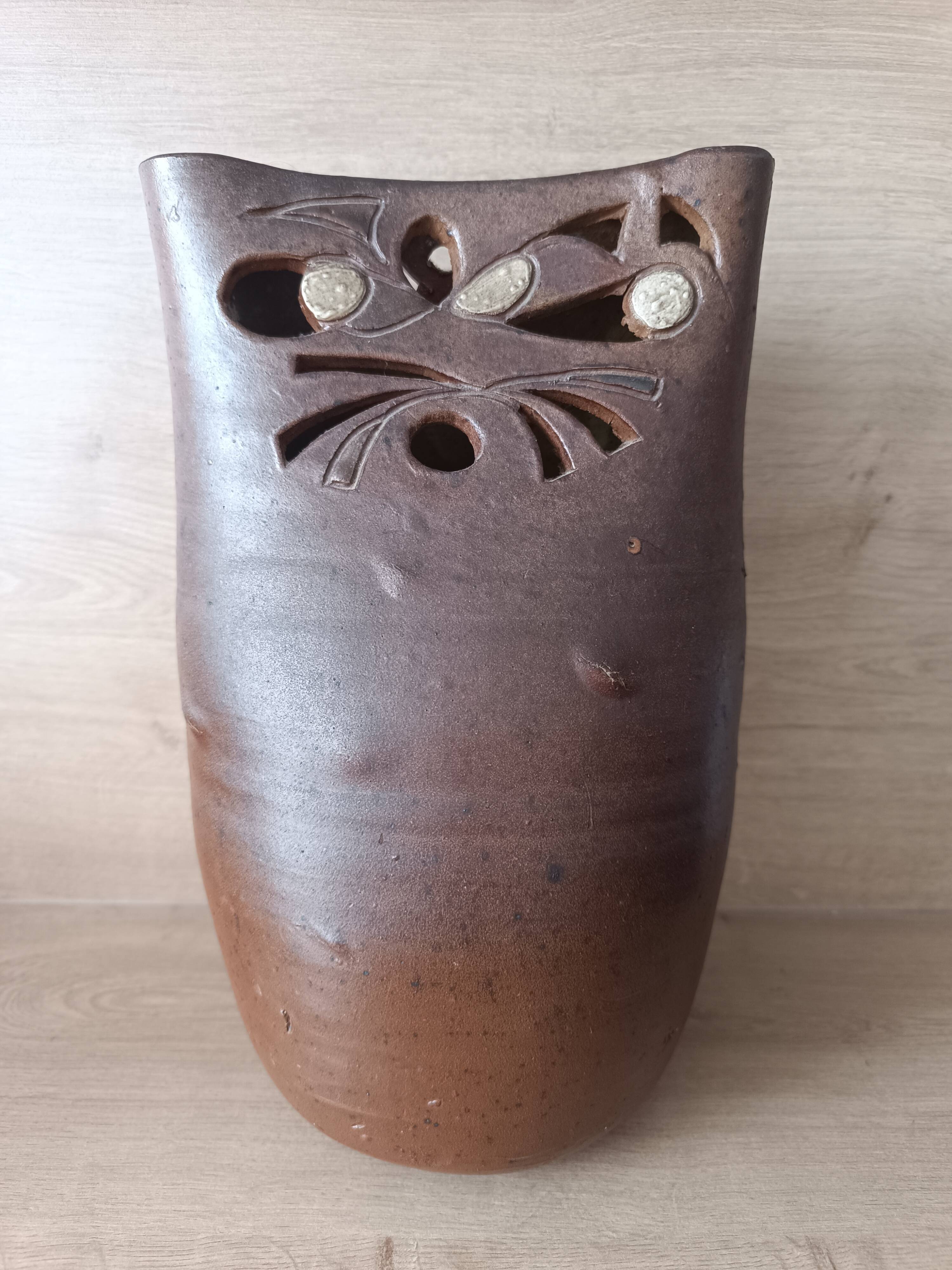 Vase chouette en grès Georges Martin
