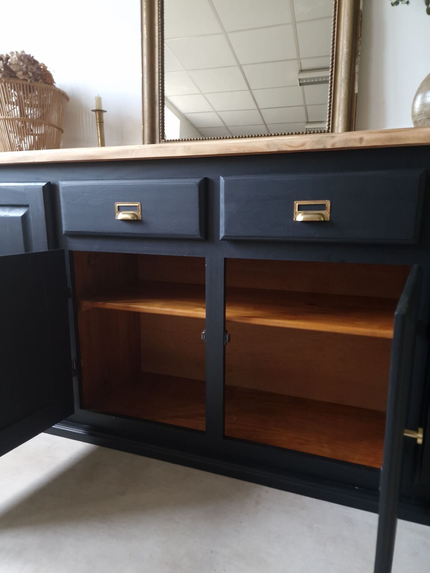 Black antique sideboard