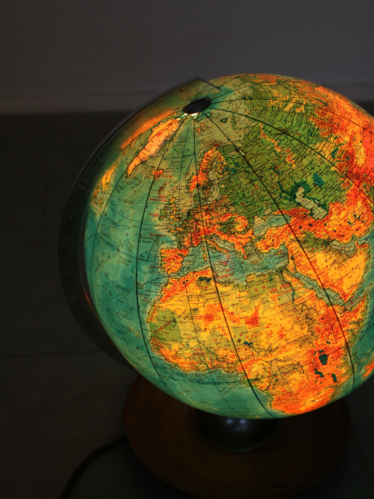 Mid-century Illuminated Glass Globe, 60s
