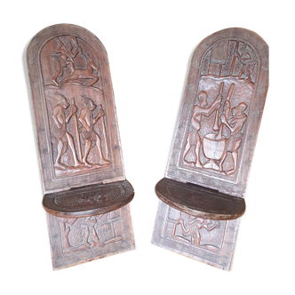 Pair of authentic African chairs