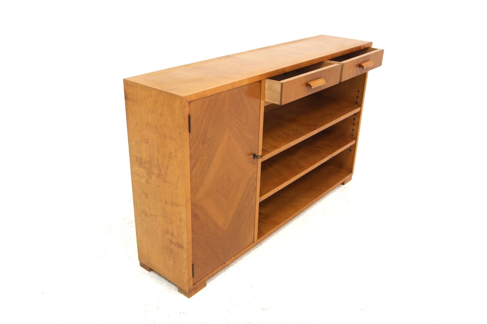 Scandinavian elm bookcase, Swedish modern, Sweden, 1940