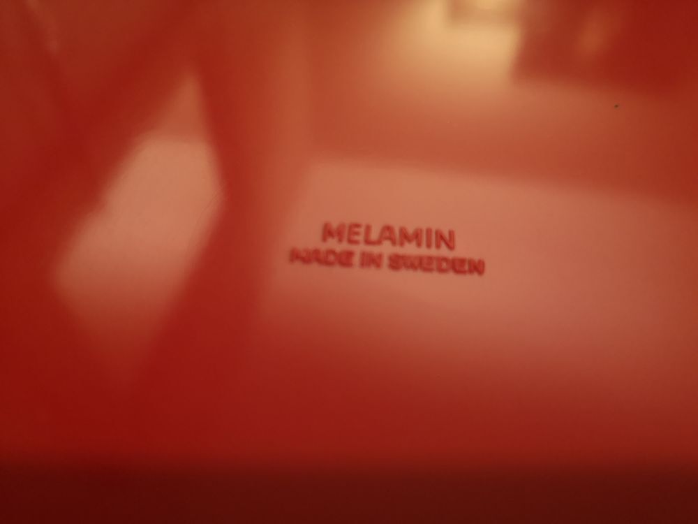 Red melamine top - Allbricka, made in Sweden - 1970s