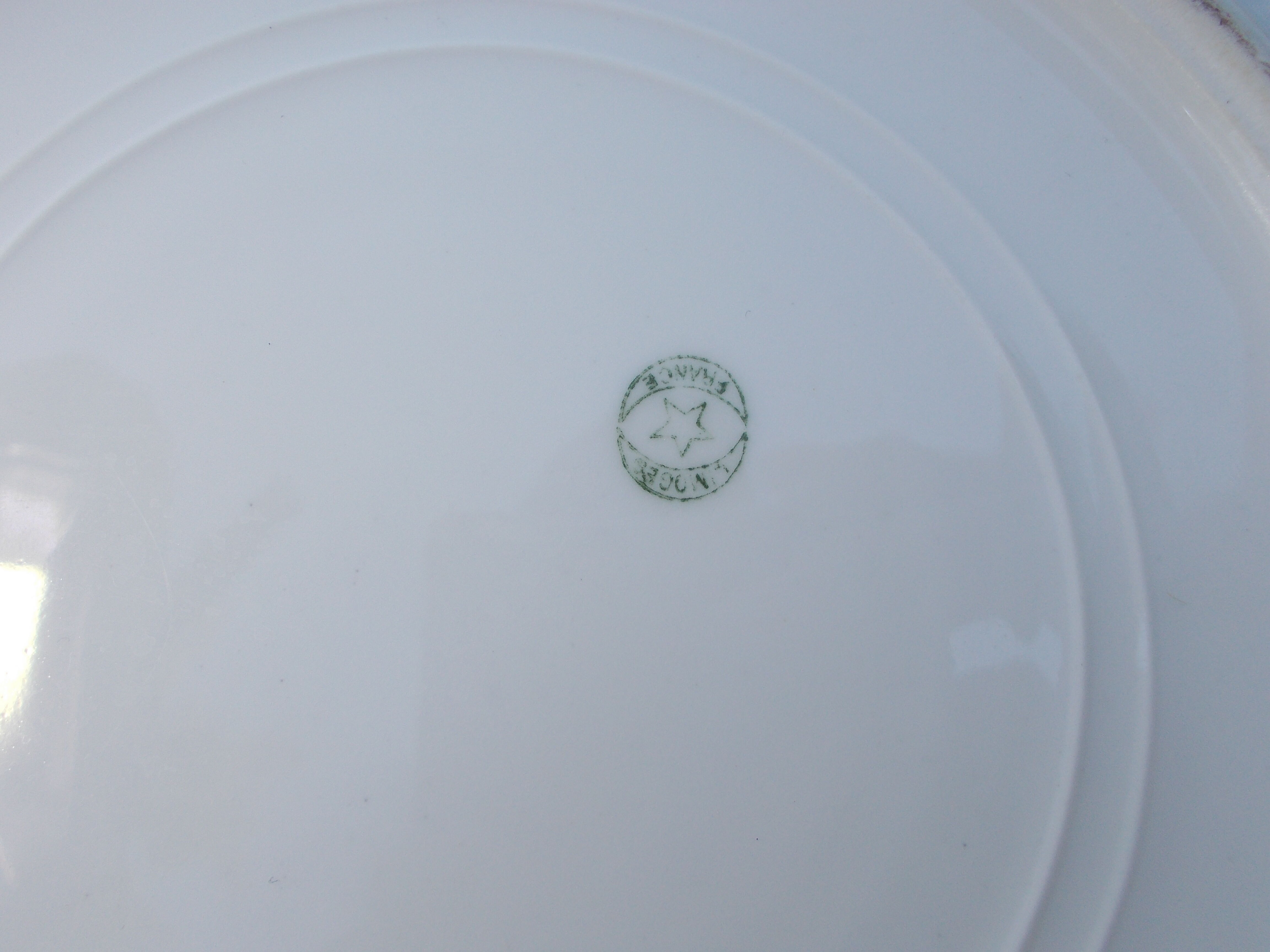 Antique plate Limoges porcelain Sample Advertising Hotel