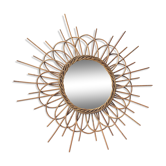 Miroir rotin vintage fleur 63x63cm
