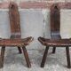 Pair of brutalist tripod stools