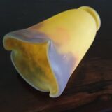 TULIP corolla - yellow-orange-brown marbled glass MULLER FRERES LUNEVILLE