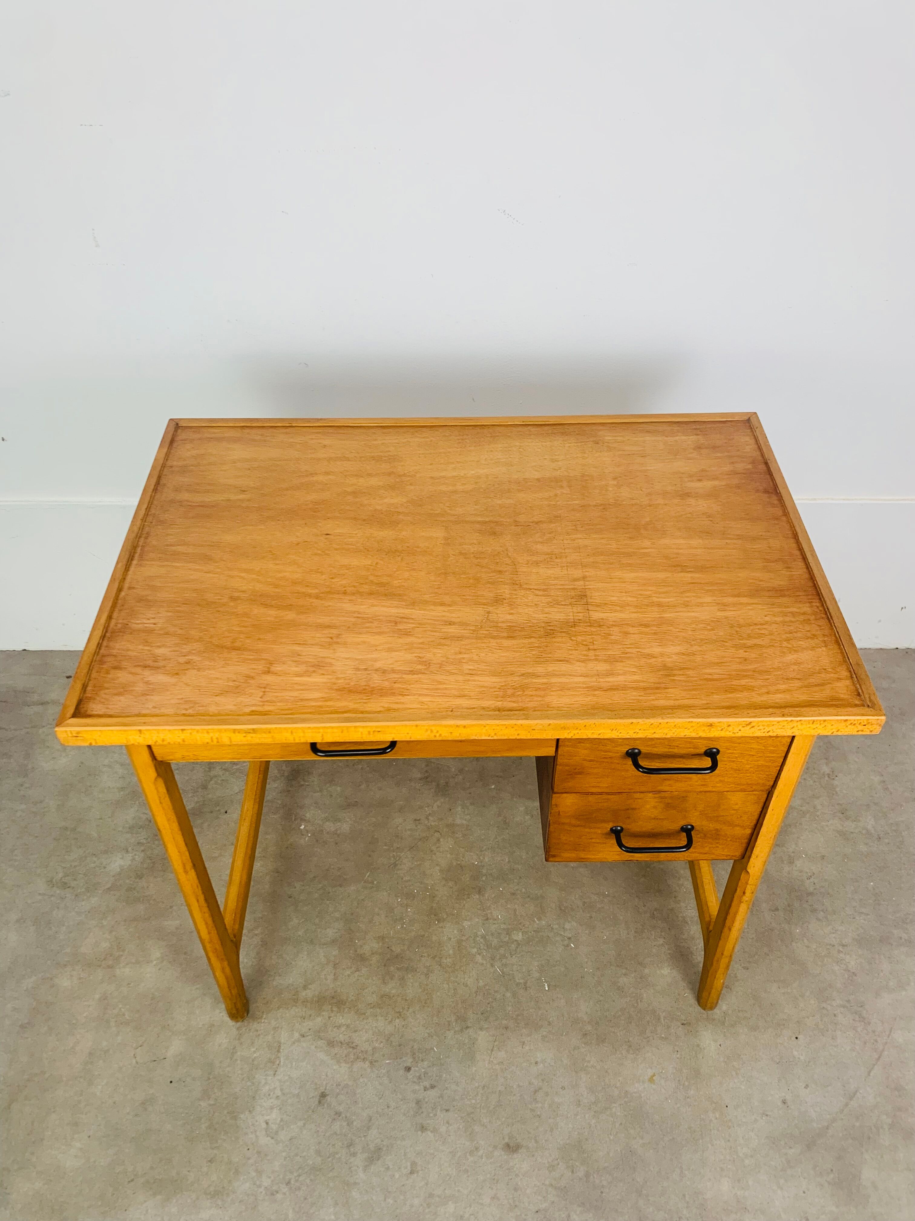 1950s wooden desk reconstruction, vintage