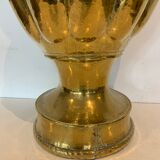 Vase with godrons in hammered brass XX century