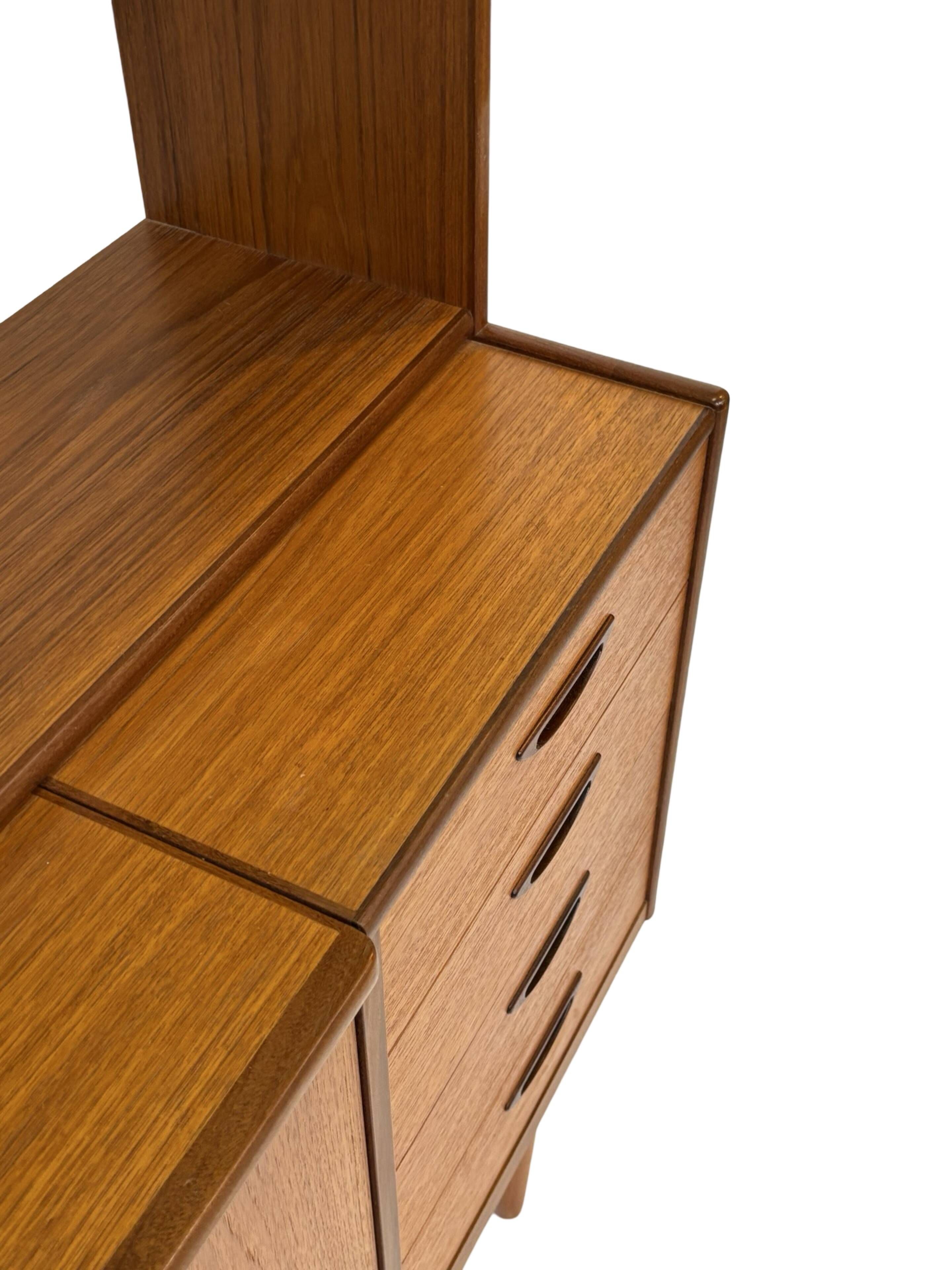 Vintage teak wall cabinet bookcase workplace Danish Design 60's