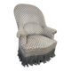 Vintage grey fringed club chair