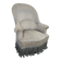 Vintage grey fringed club chair