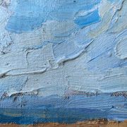 HST painting "Countryside landscape" Fields and valley in summer