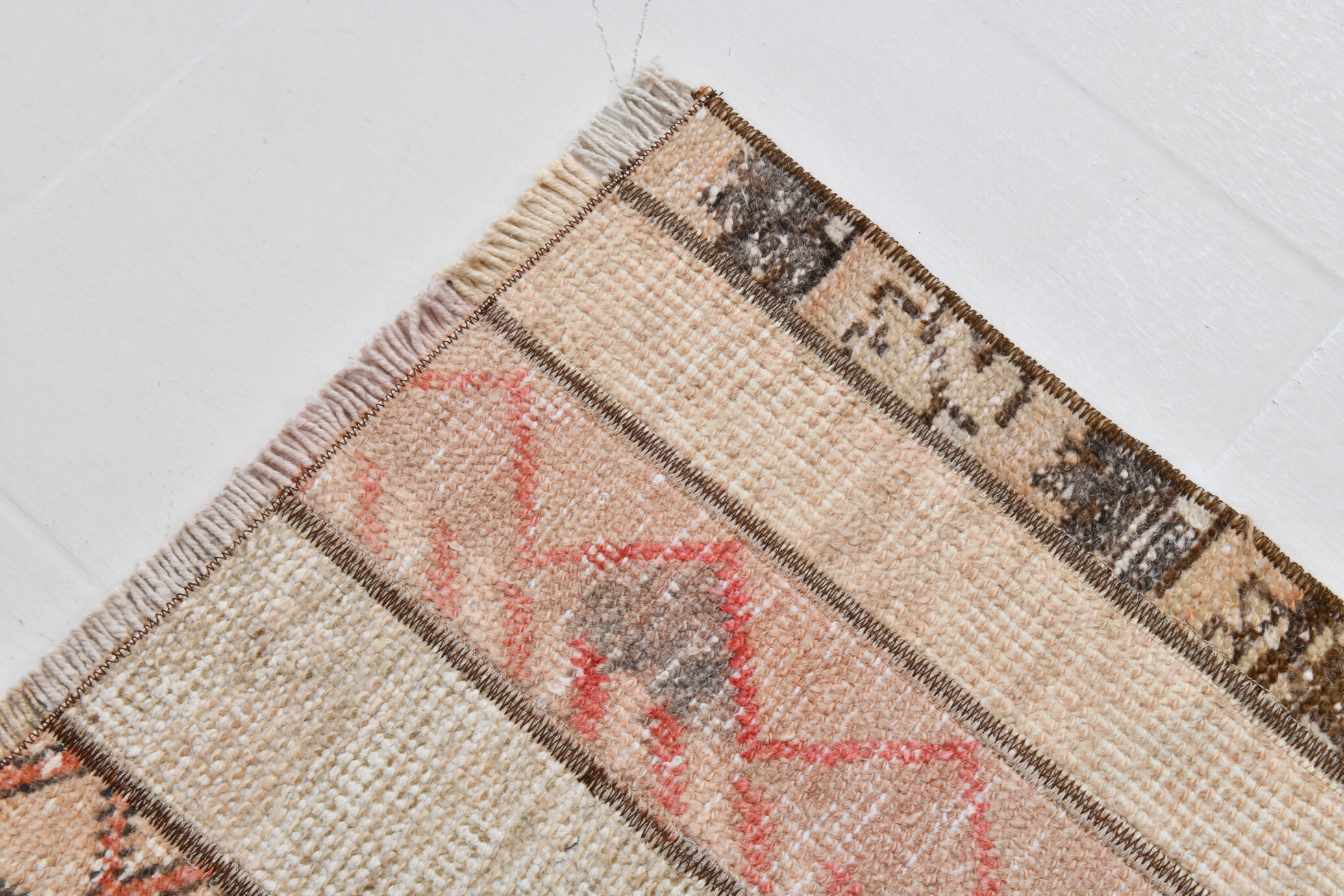 2x10 Narrow Brown Beige Turkish Runner Rug, 69x301Cm
