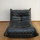 Togo in black leather by Ligne Roset