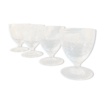 Lot de 4 verres en cristal