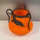 Orange glass vase, signed Val, 30s/40s