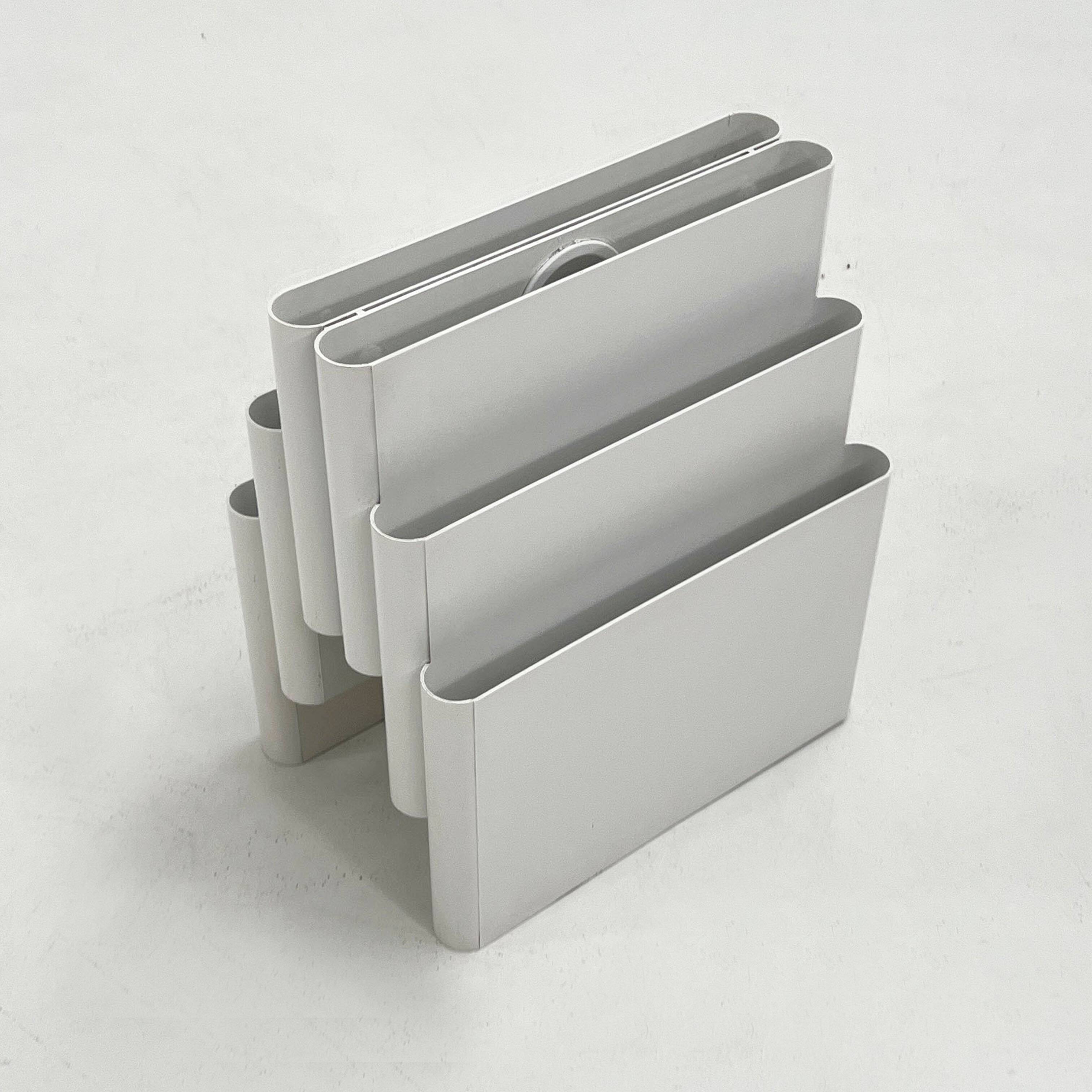 White magazine rack by Giotto Stoppino for Kartell, 1970