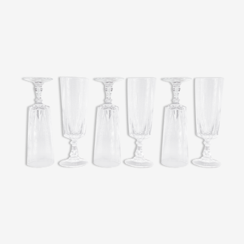 6 flûtes cristal - Cristal d'arques - verres - modèle Louvre
