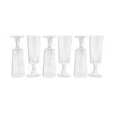 6 flutes - Cristal d'arques - glasses - Louvre model