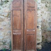 Arched (rounded) Pine Door with Two Leaves - Late 19th Century