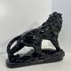 Polished Black Terracotta Lion Art Deco Italian, 1930s