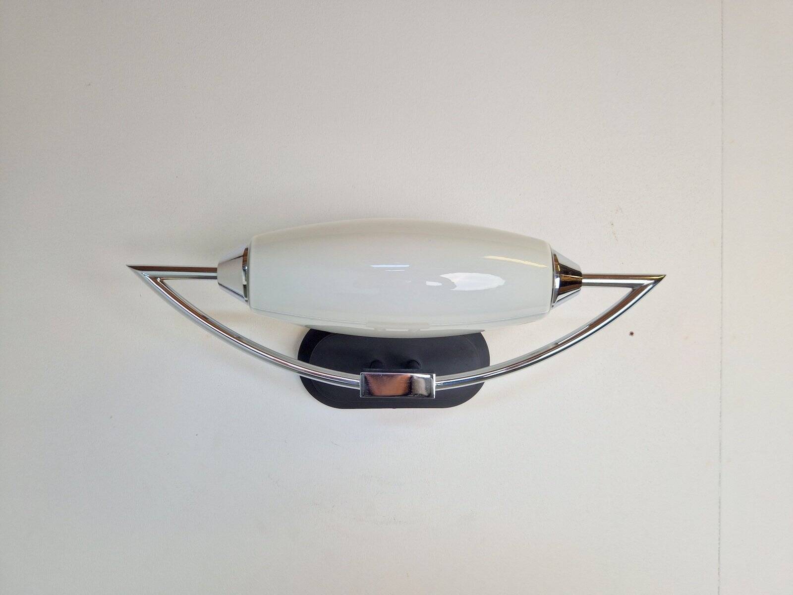 Vintage Bolero Wall Lamp in White Glass by Dieter Sieger for Peill & Putzler, Germany, 1970s