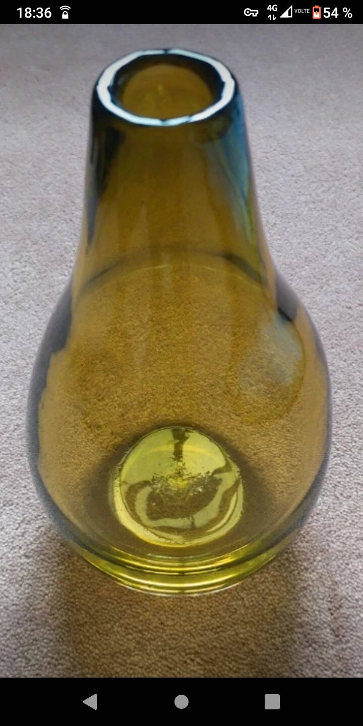 Olive green khaki glass drop vase Habitat