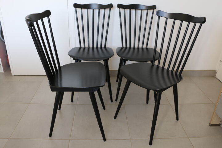 4 black Baumann V5 chairs