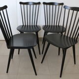 4 black Baumann V5 chairs