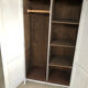 Wooden cabinet with wardrobe and shelves