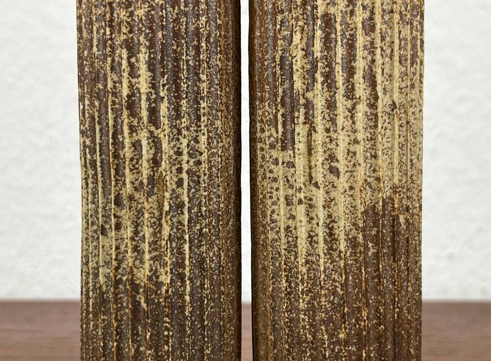 Klaus Lehmann, postmodern brutalist German pottery, sculpted column vase, 1981, ceramic