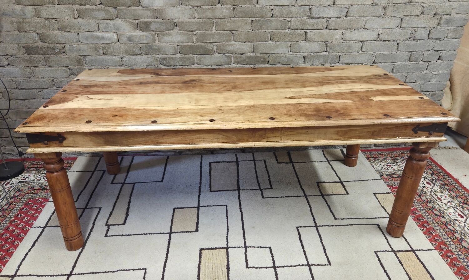 Large solid wood dining table