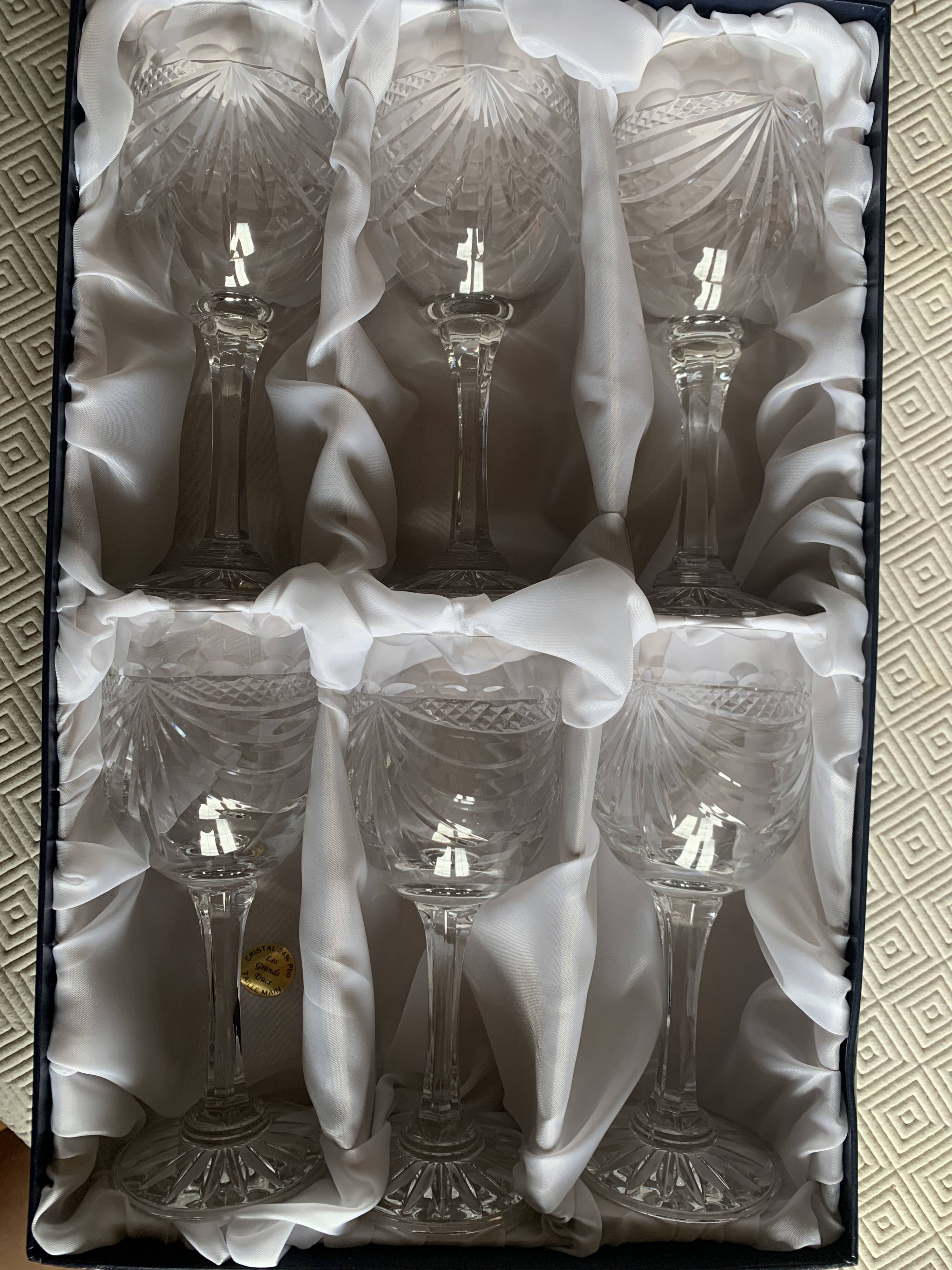 Crystal wine glasses