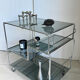Coffee table / chrome and smoked glass by Max Sauze