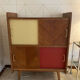 Buffet with 4 sliding doors, vintage wood and Formica