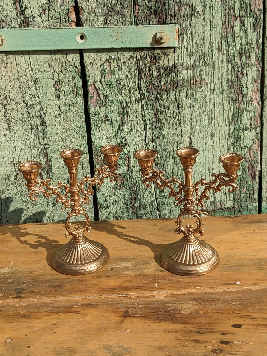 Pair of golden candlesticks
