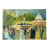 Oil painting on canvas / View of Montmartre during the Belle Époque / Signed Tomako, 1992