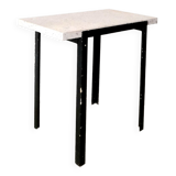 Side console table - Steel and marble - Vintage of the 50s