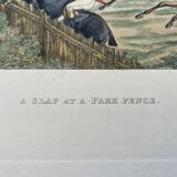 Old English engraving / court hunting