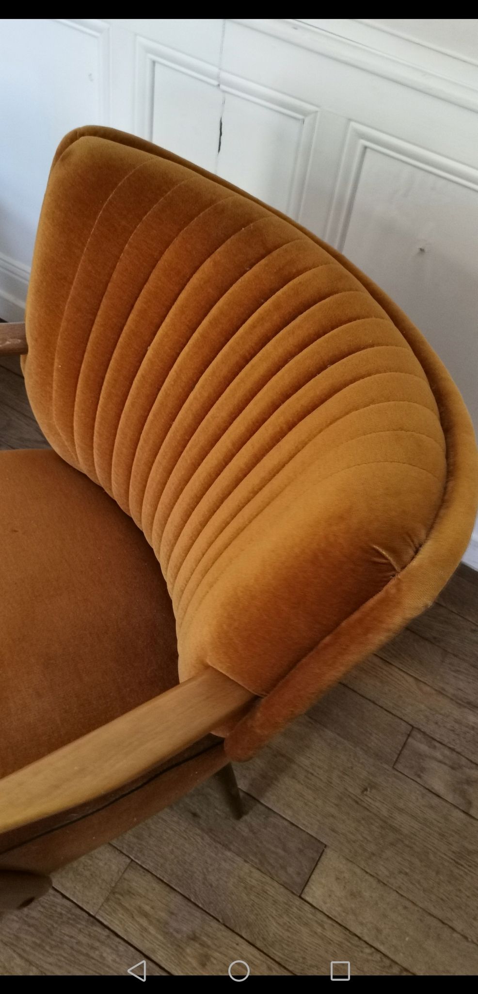 Fauteuil vintage années 50/60 beige rosé