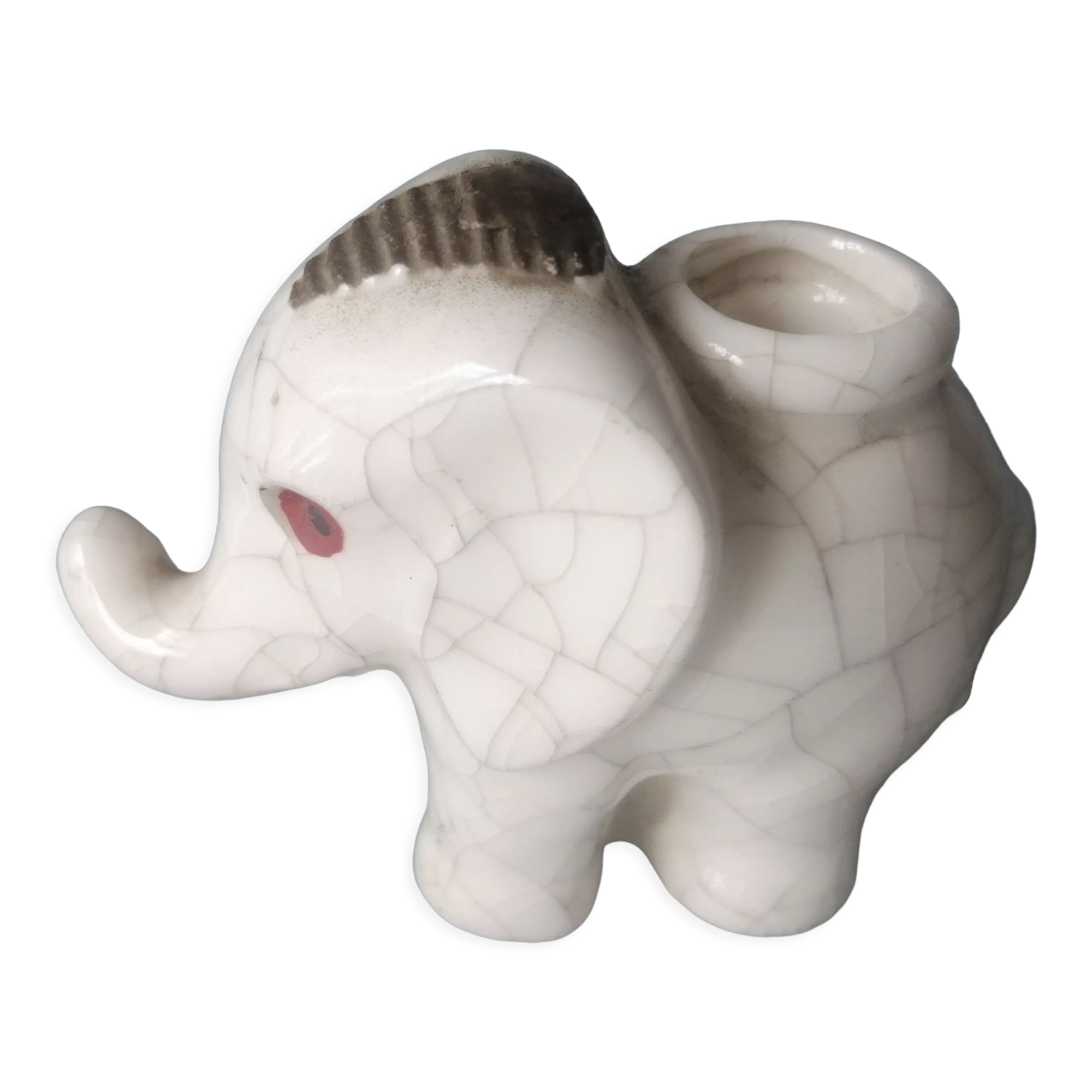 Former pyrogen art deco faience crackthe shape of elephant