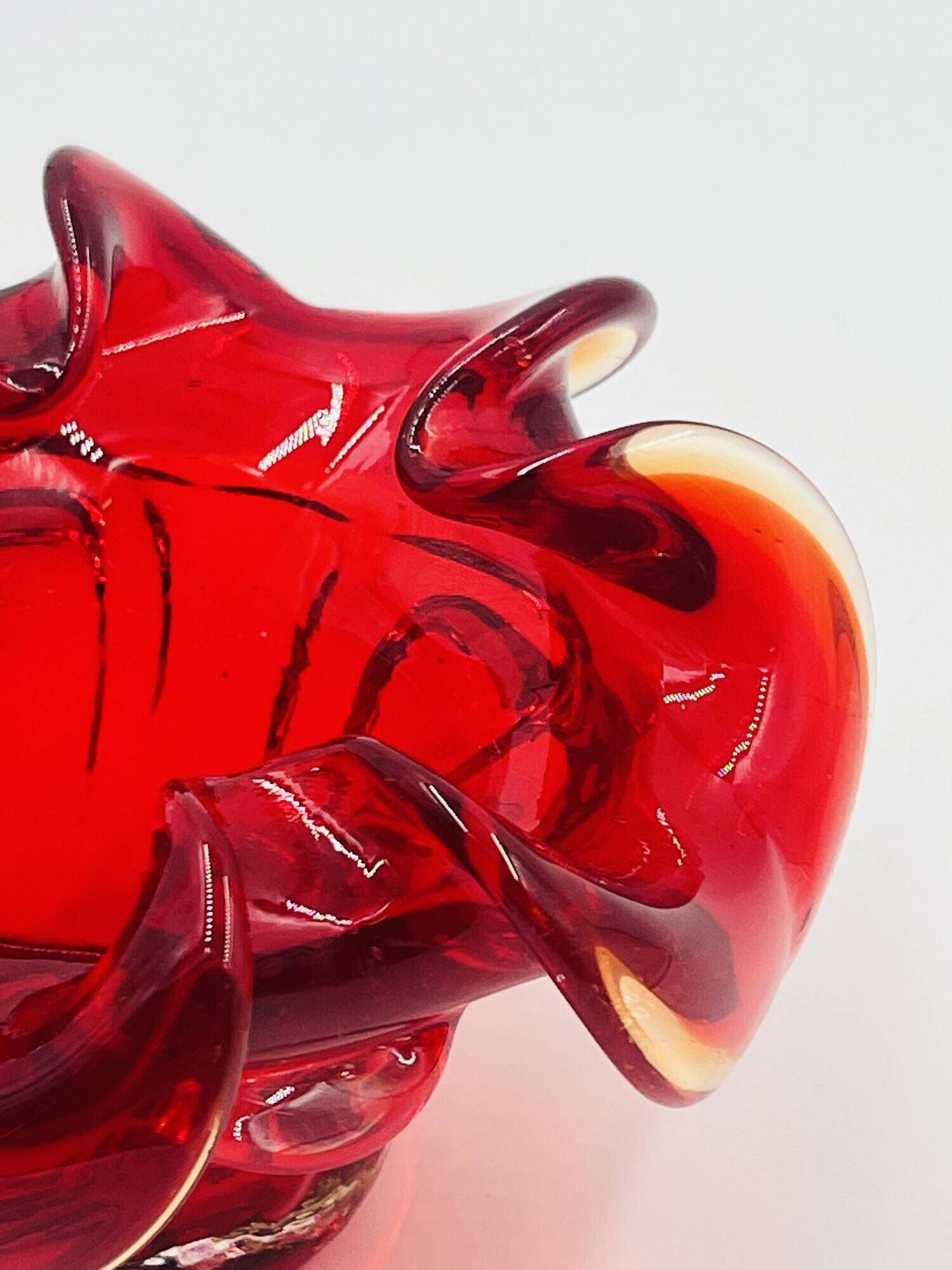 Organic Red Glass Bowl