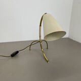 Tripod kalmar stilnovo style hollywood regency table lamp in brass, austria, 1950s