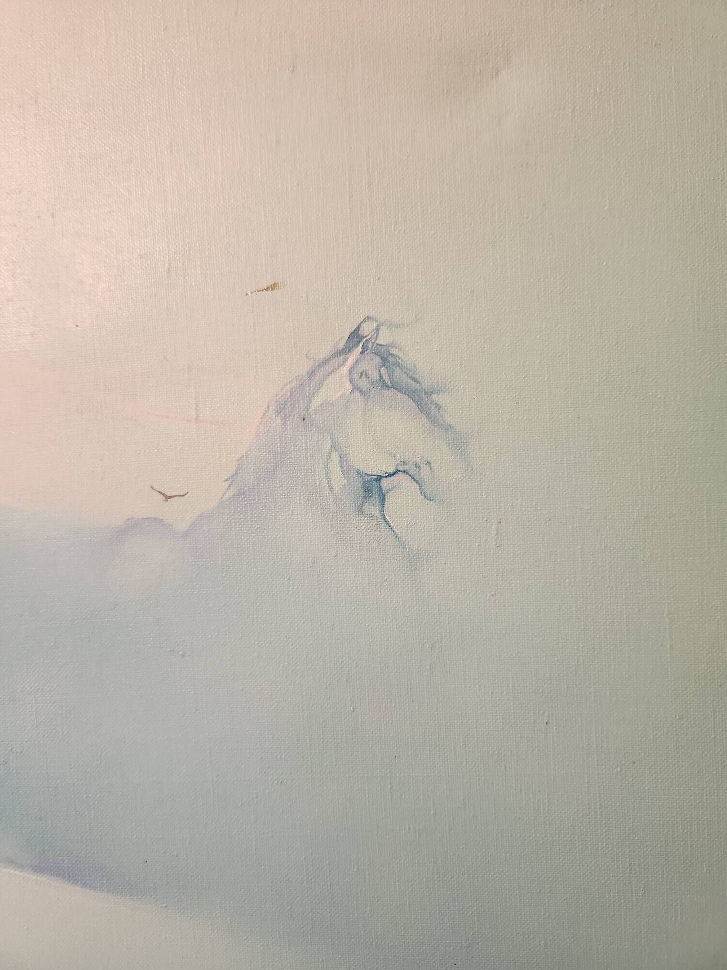 Large dreamlike oil painting on canvas by Jean Guy Berlanger