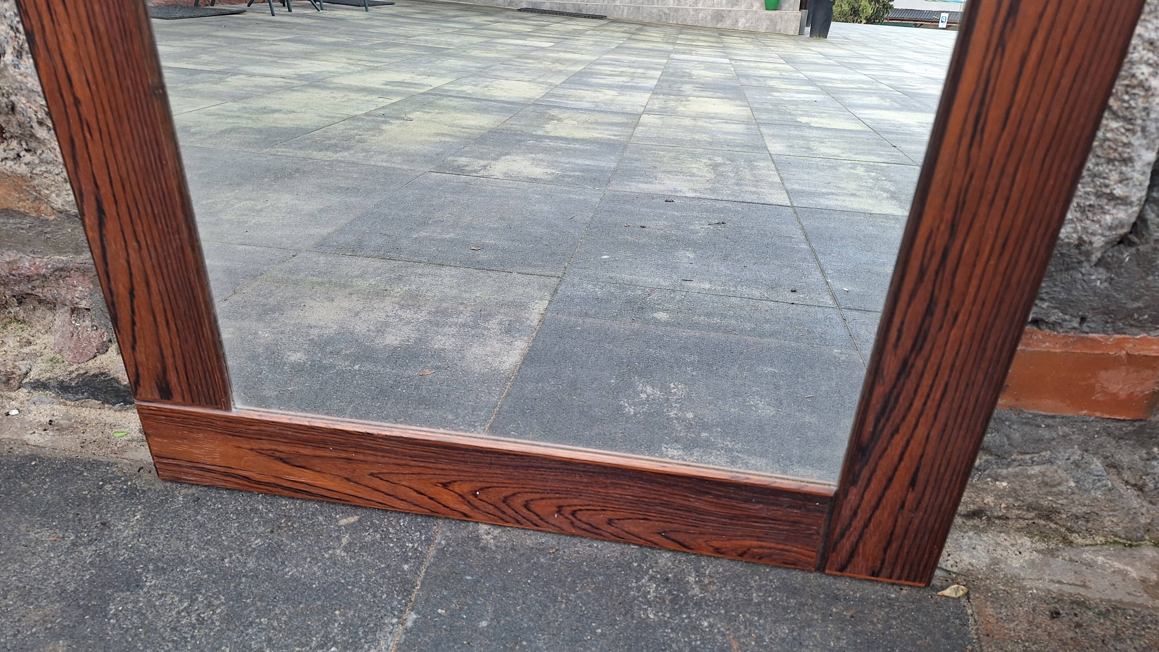 Big rosewood wall vintage mirror, 1970s