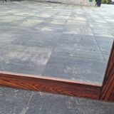 Grand miroir mural vintage en palissandre, années 1970