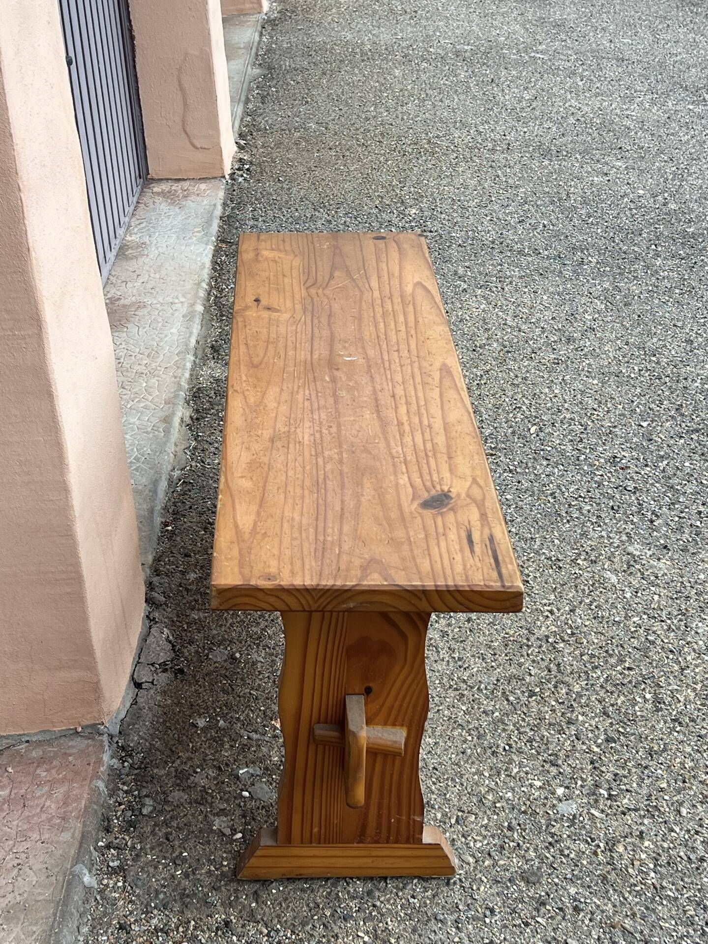 Solid wood bench, French craftsmanship, 113cm