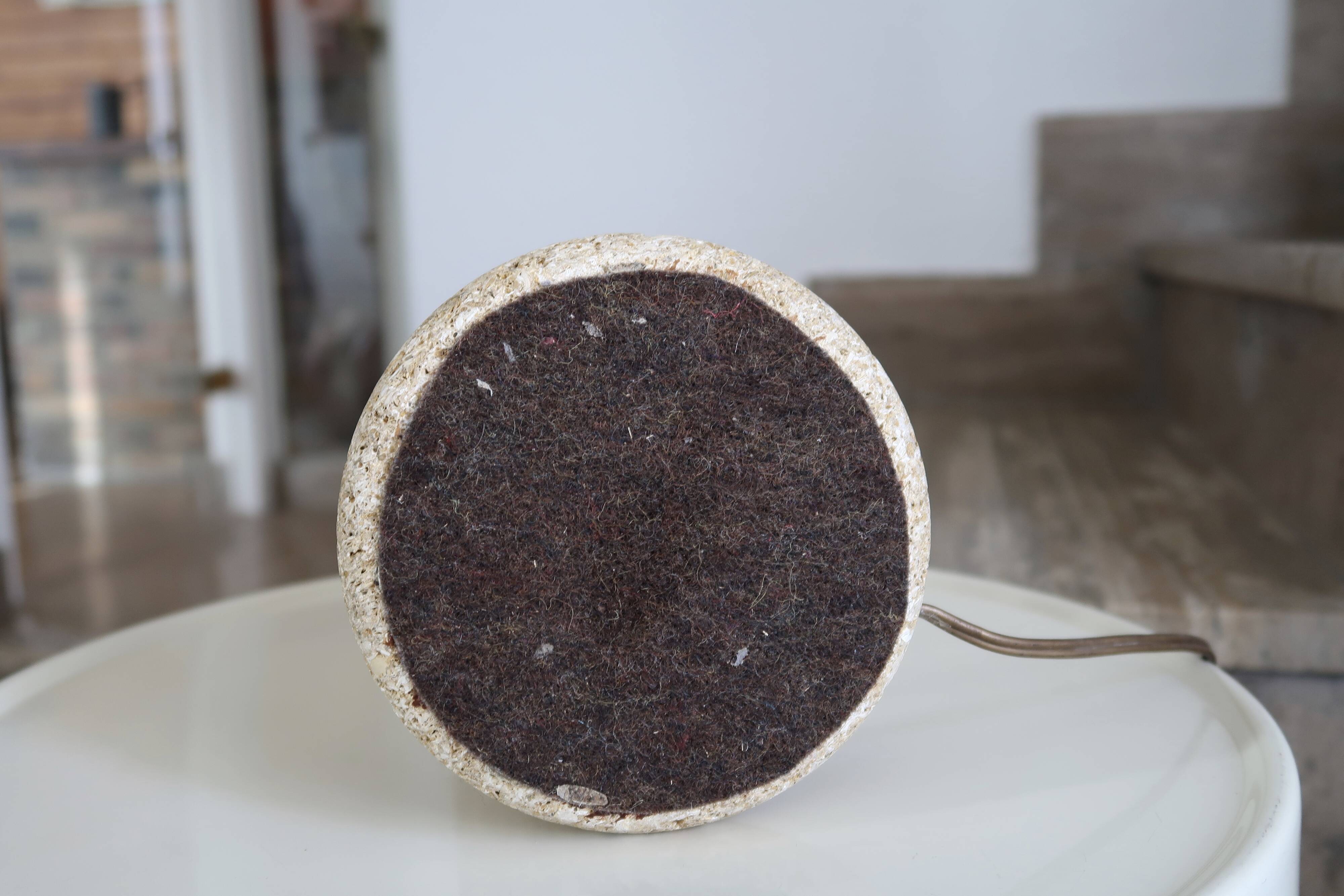 Stone lamp, herbarium lampshade, 60s