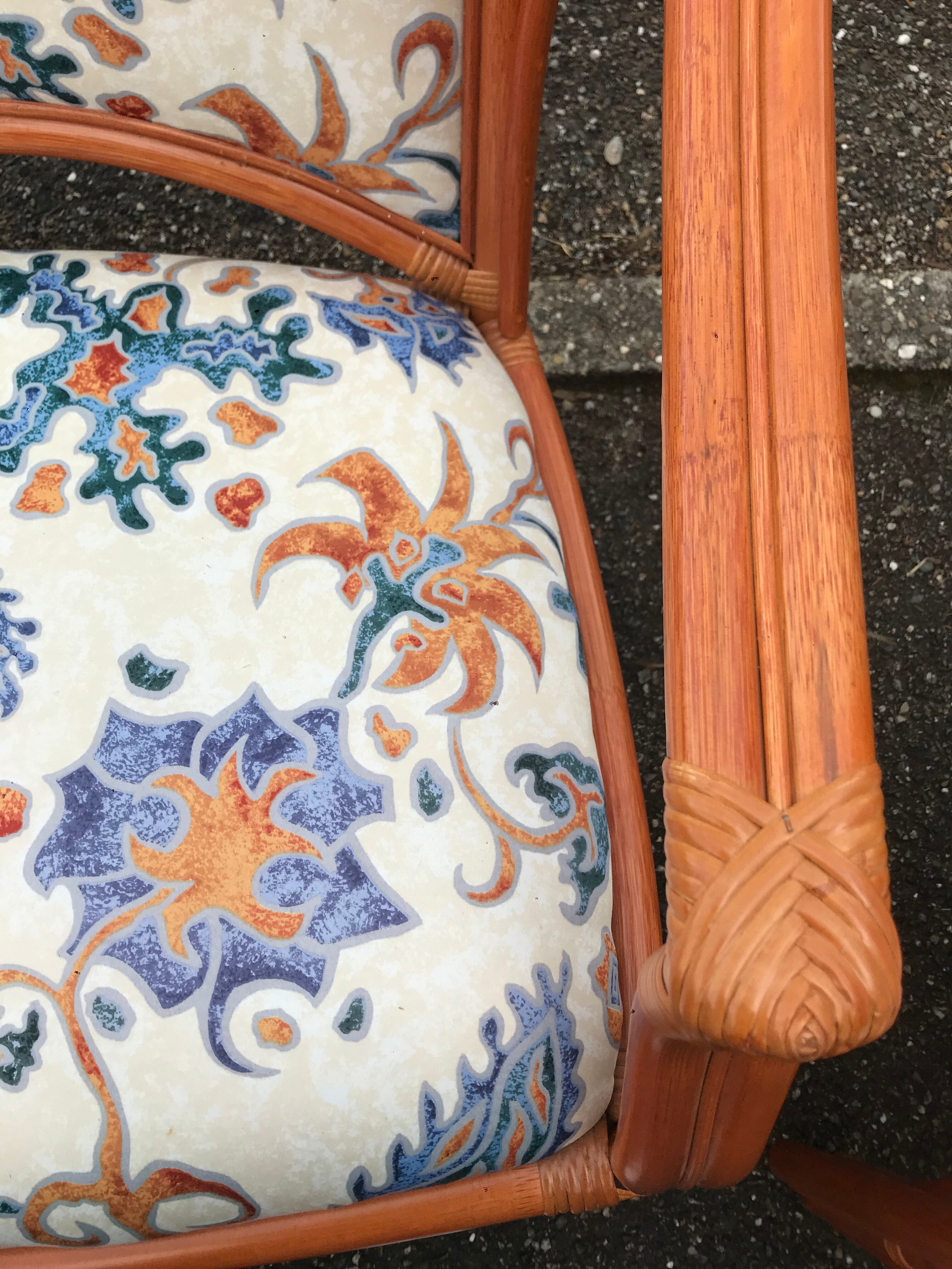 Bench and 2 rattan chairs
